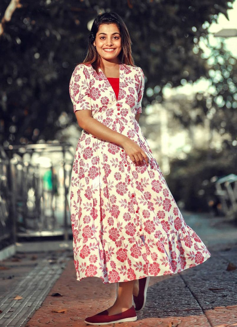 Printed Long Frock Style Dress, Western Wear at Rs 640 in Ahmedabad | ID:  26865238191